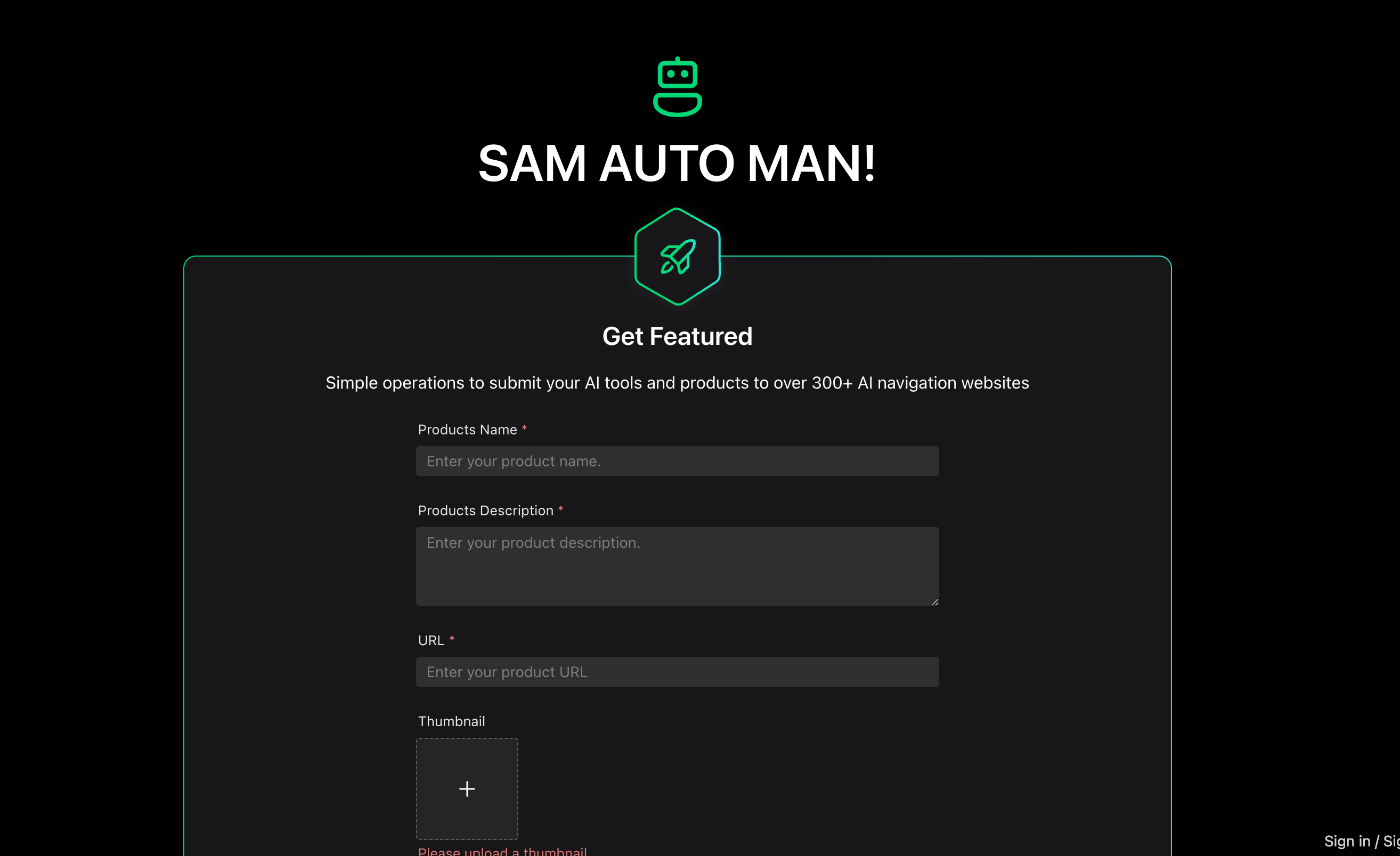 SAM AUTO MAN!