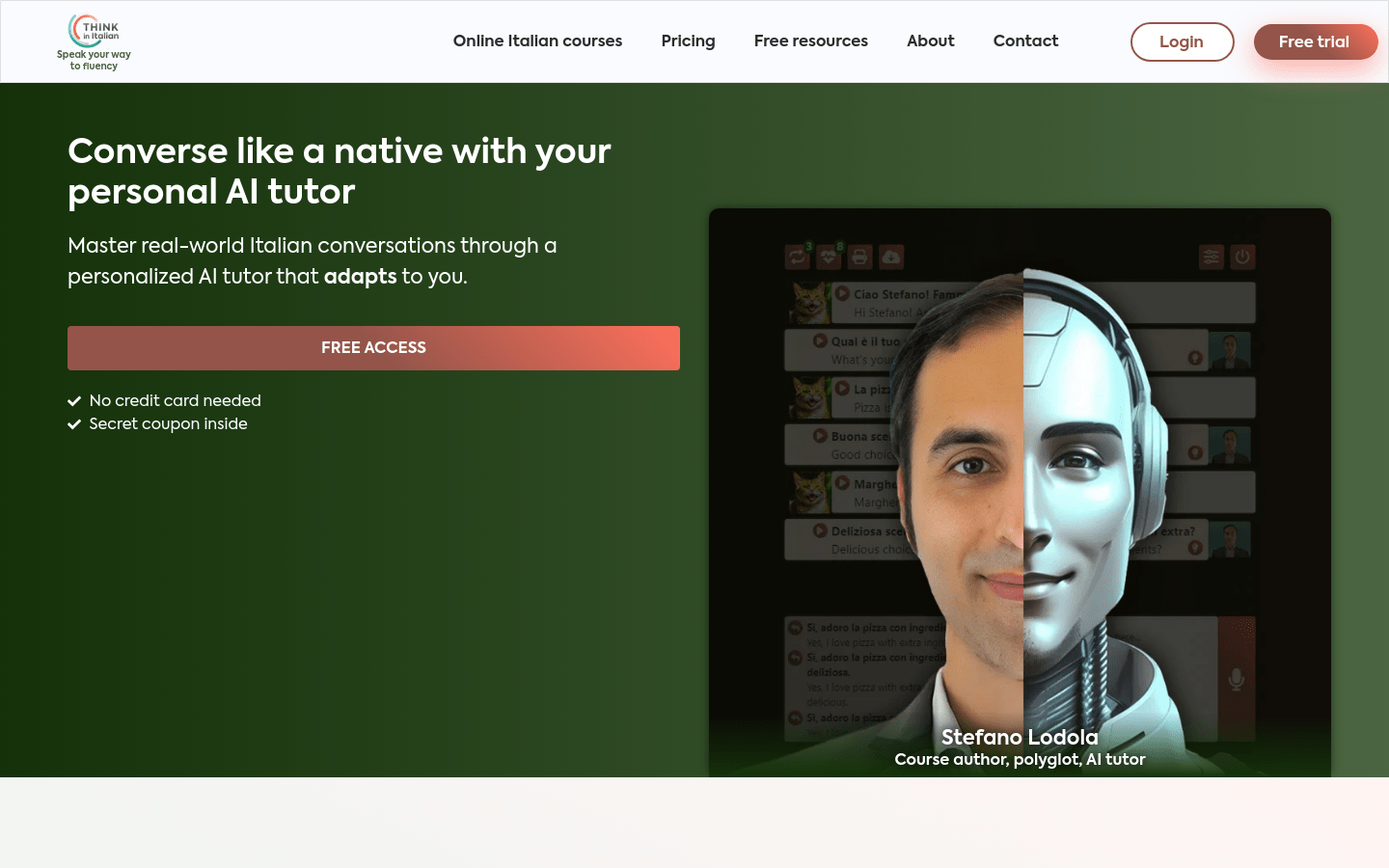Think In Italian AI Language Tutor