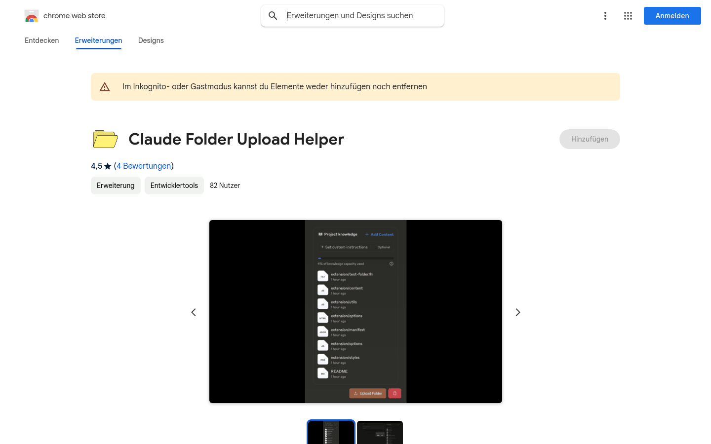 Claude Folder Upload