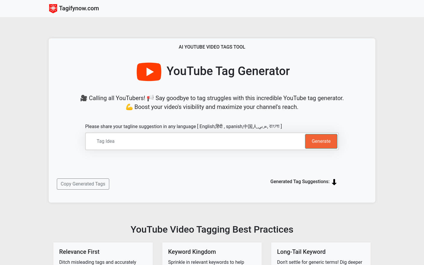 AI YouTube Tag Generator