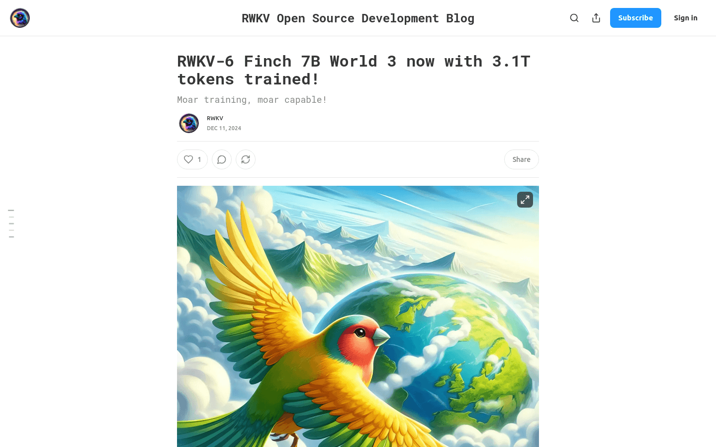 RWKV 6 Finch 7B World 3