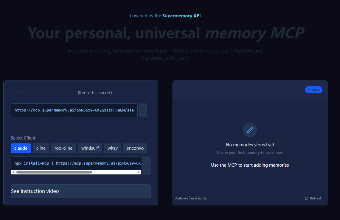 Supermemory MCP