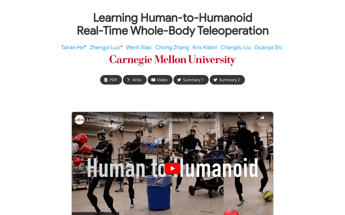 Human To Humanoid (H2O)