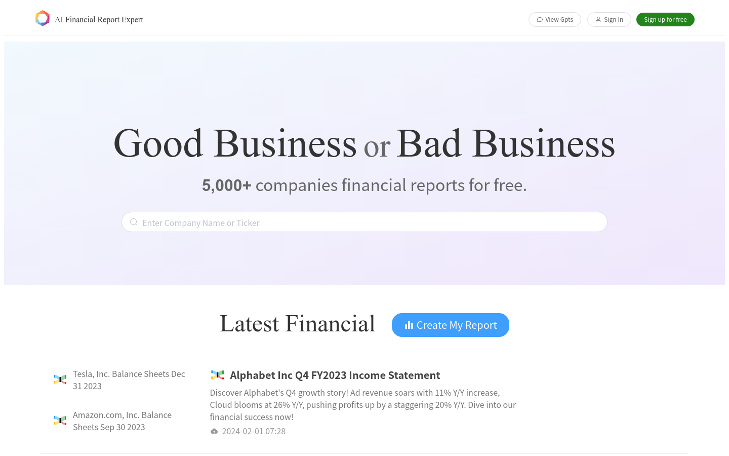 AI Financial Report Expert