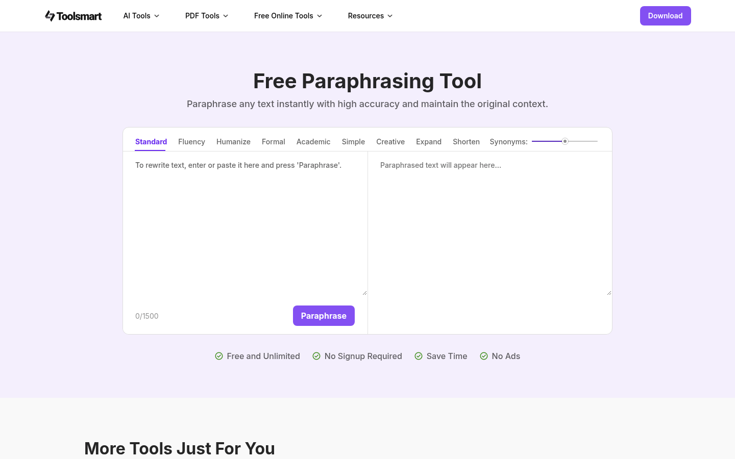 Free Paraphrasing Tool