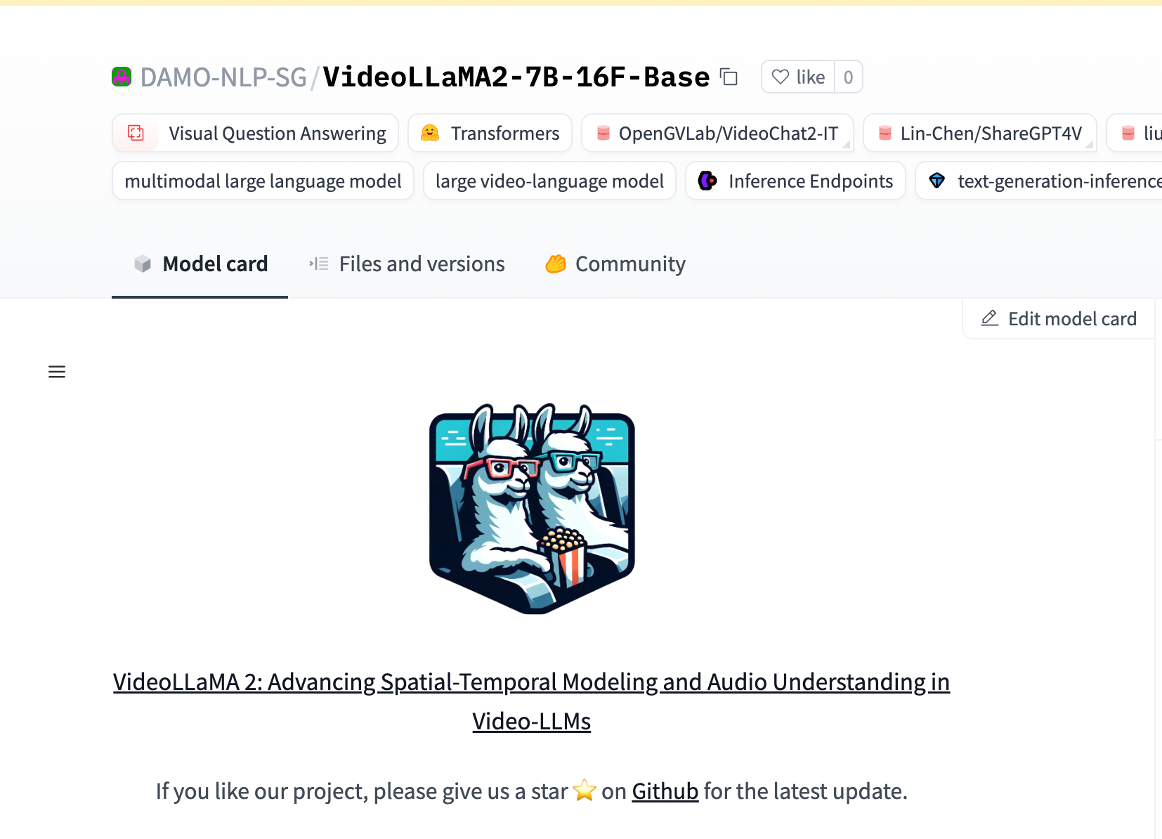 Videollama2 7B 16F Base