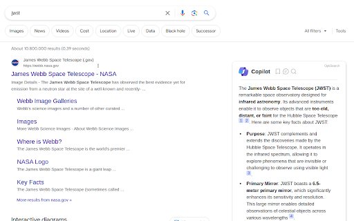 Copilot (GPT 4) In Google