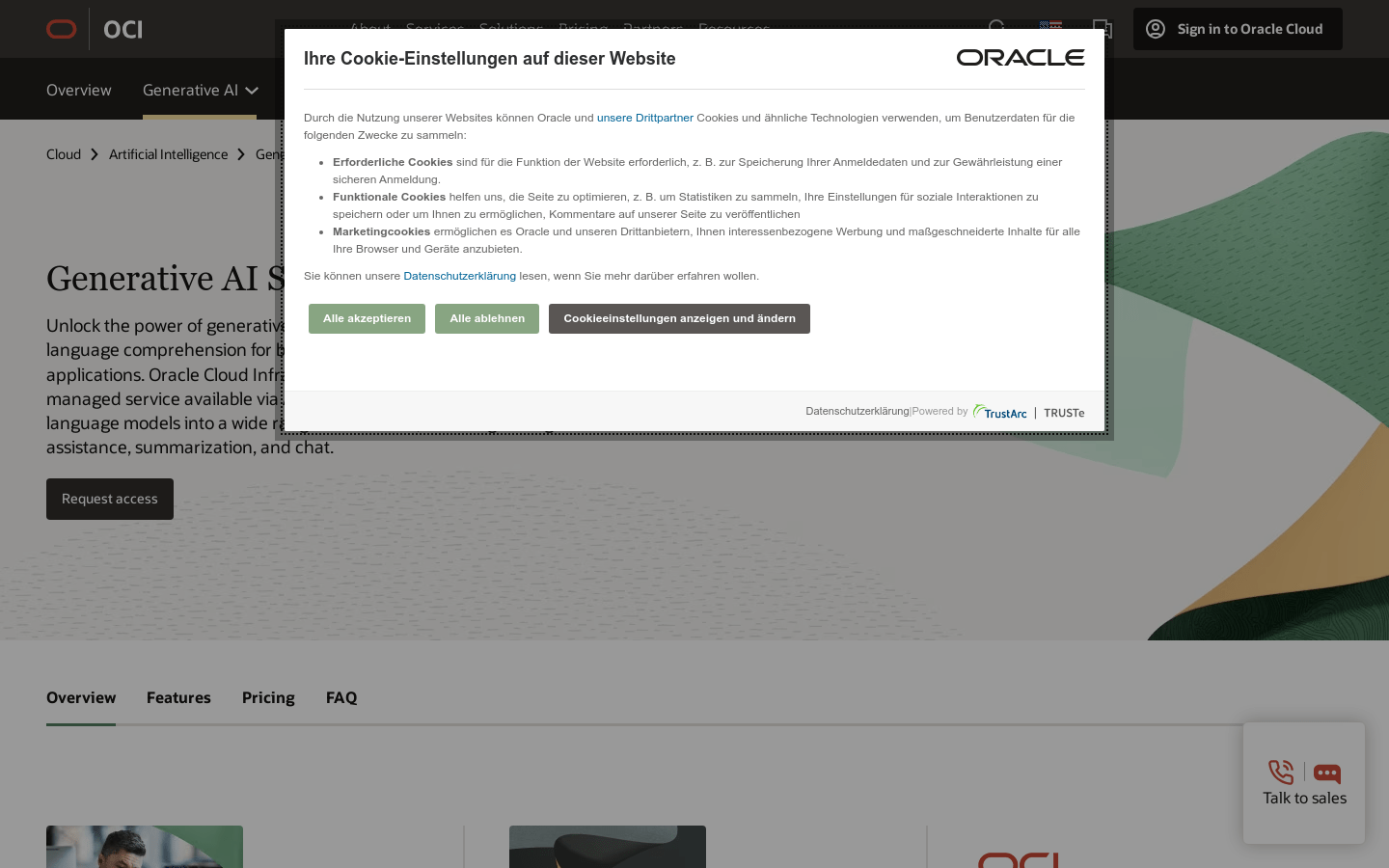 Oracle Cloud Infrastructure (OCI) Generative AI Service