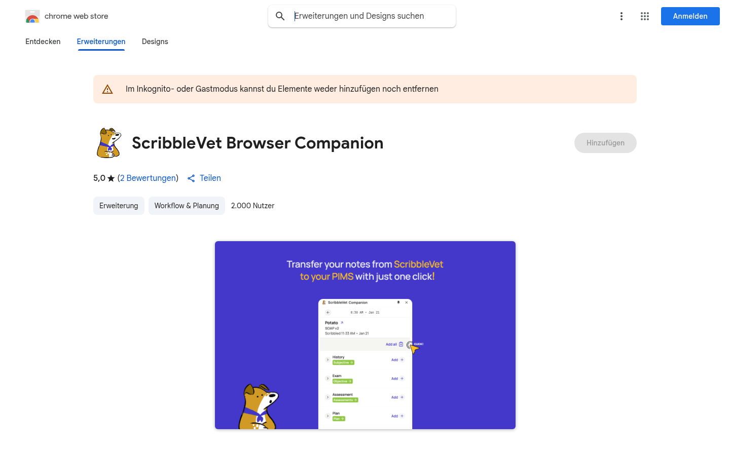 Scribblevet Browser Companion
