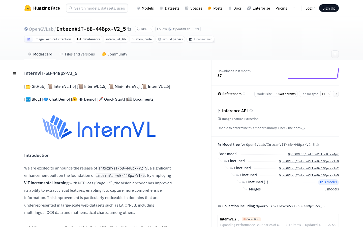 Internvit 6B 448px V2 5