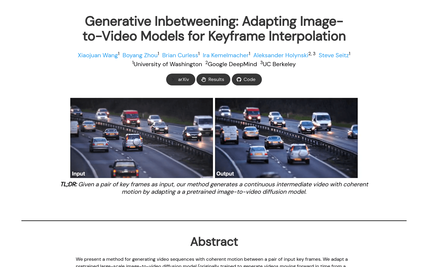 Generative Keyframe Interpolation With Forward Backward Consistency