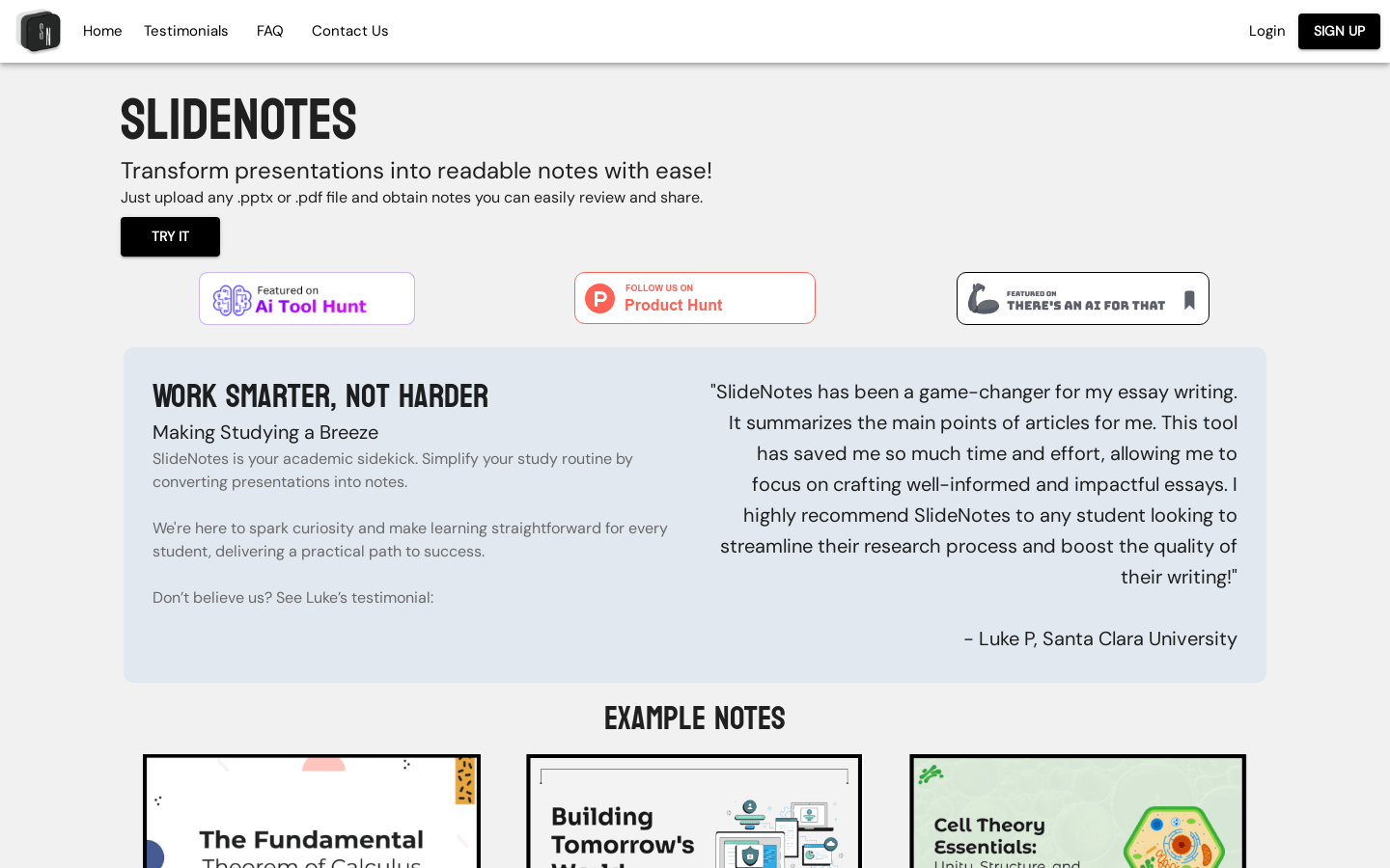 Slidenotes
