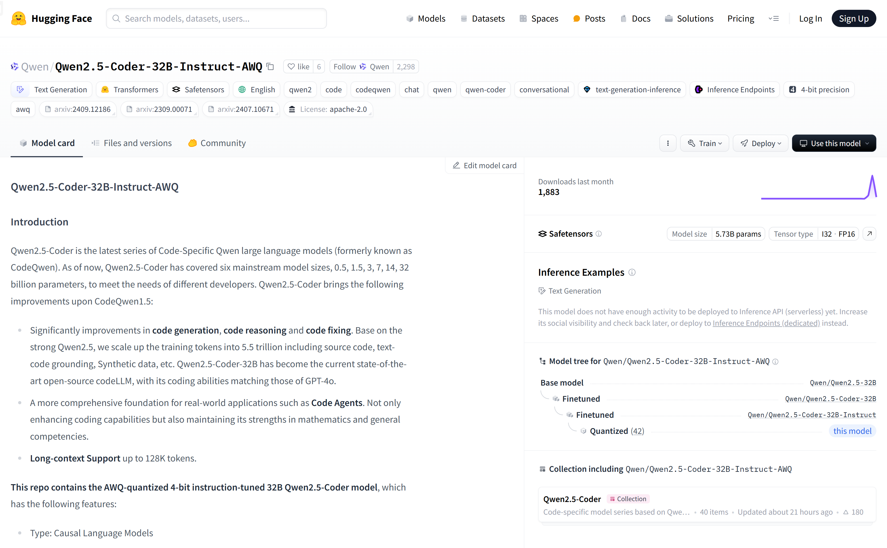 Qwen2.5 Coder 32B Instruct AWQ