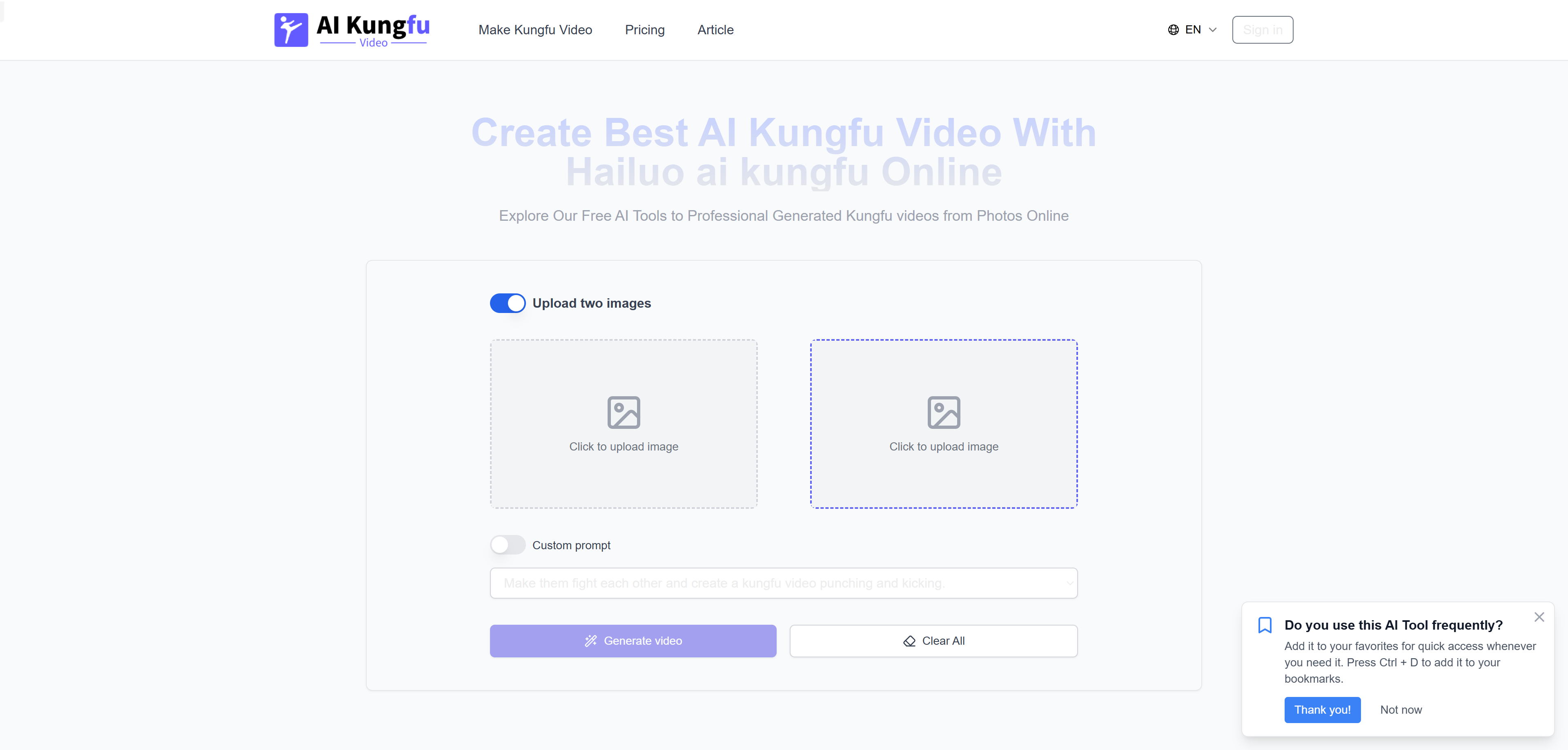 AI Kungfu Video Generator