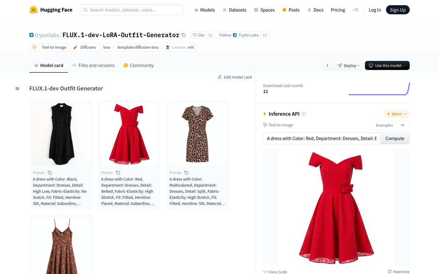 FLUX.1 Dev LoRA Outfit Generator