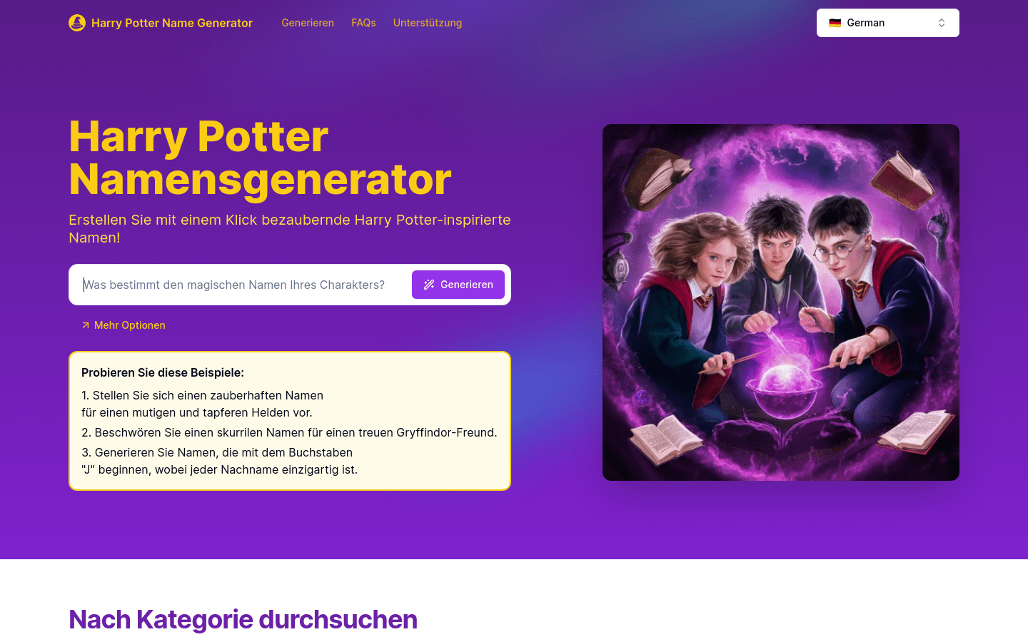 Harry Potter Name Generator