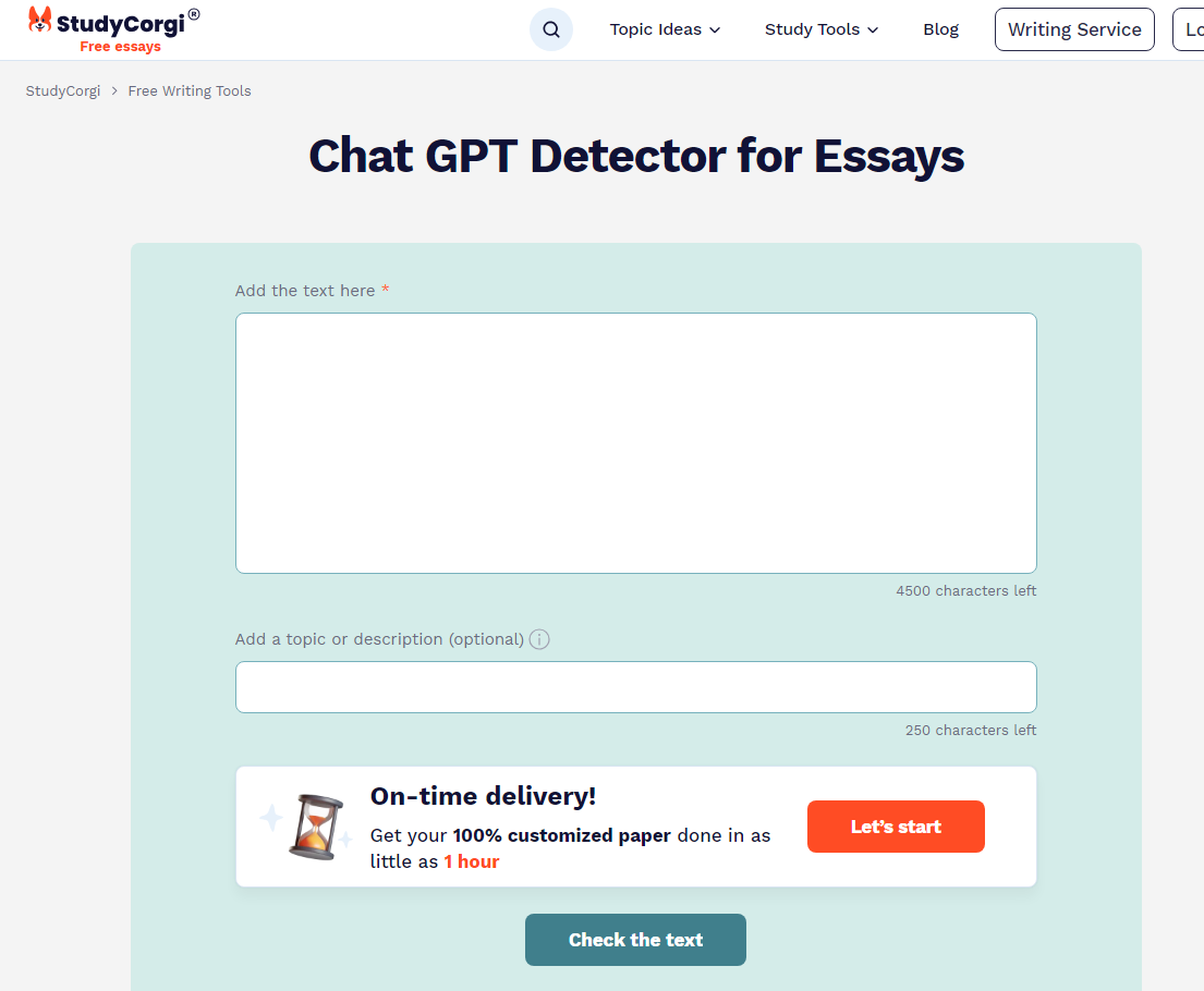 Chat GPT Detector For Essays
