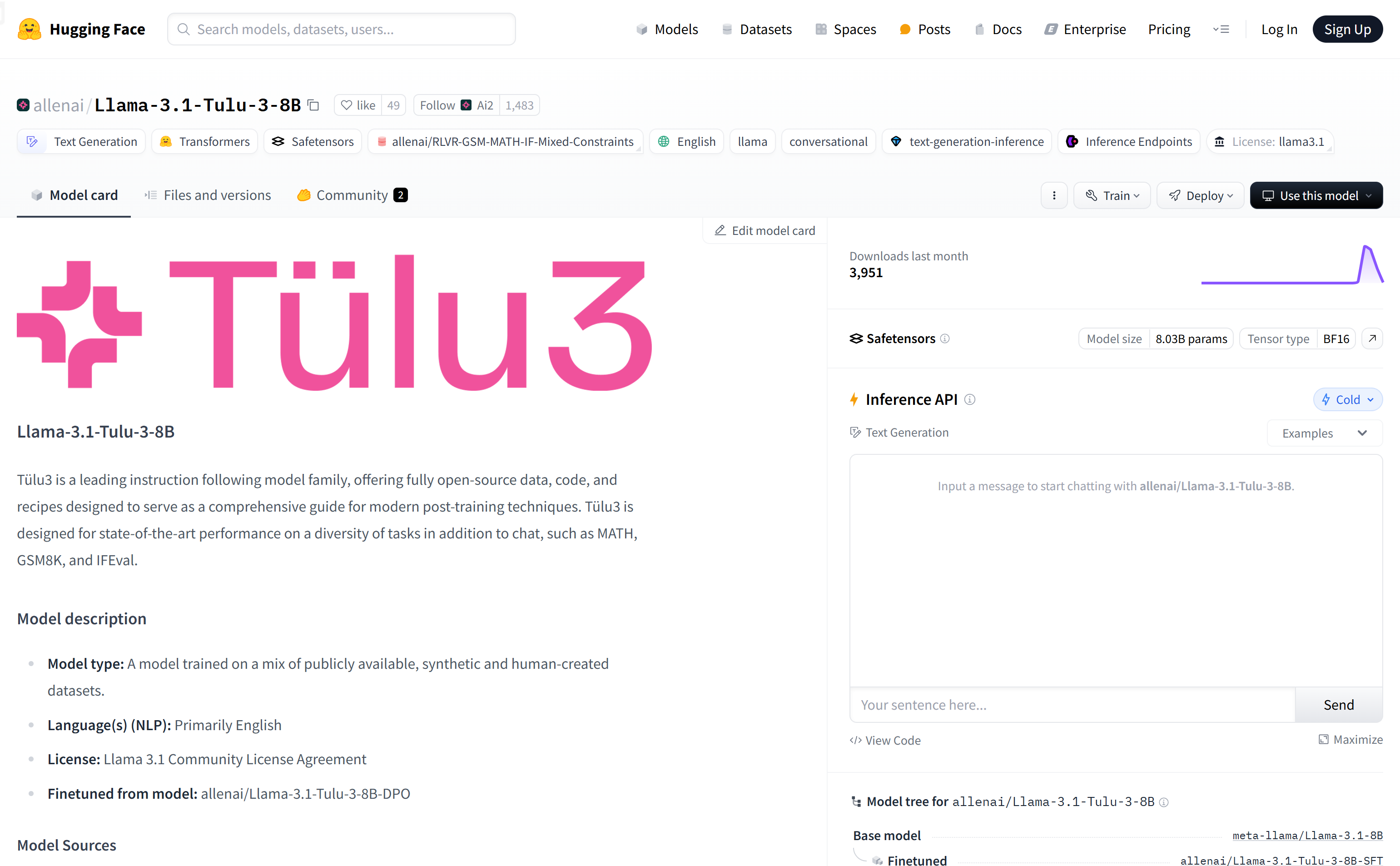 Llama 3.1 Tulu 3 8B