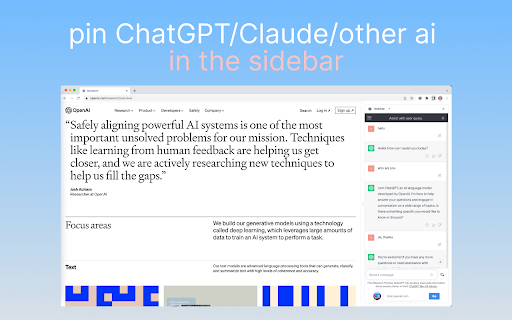 Sidebar Tab   Pin Chat GPT 4o Gemini Claude In Side Bar