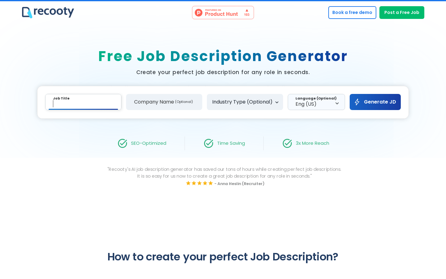 Free Job Description Generator