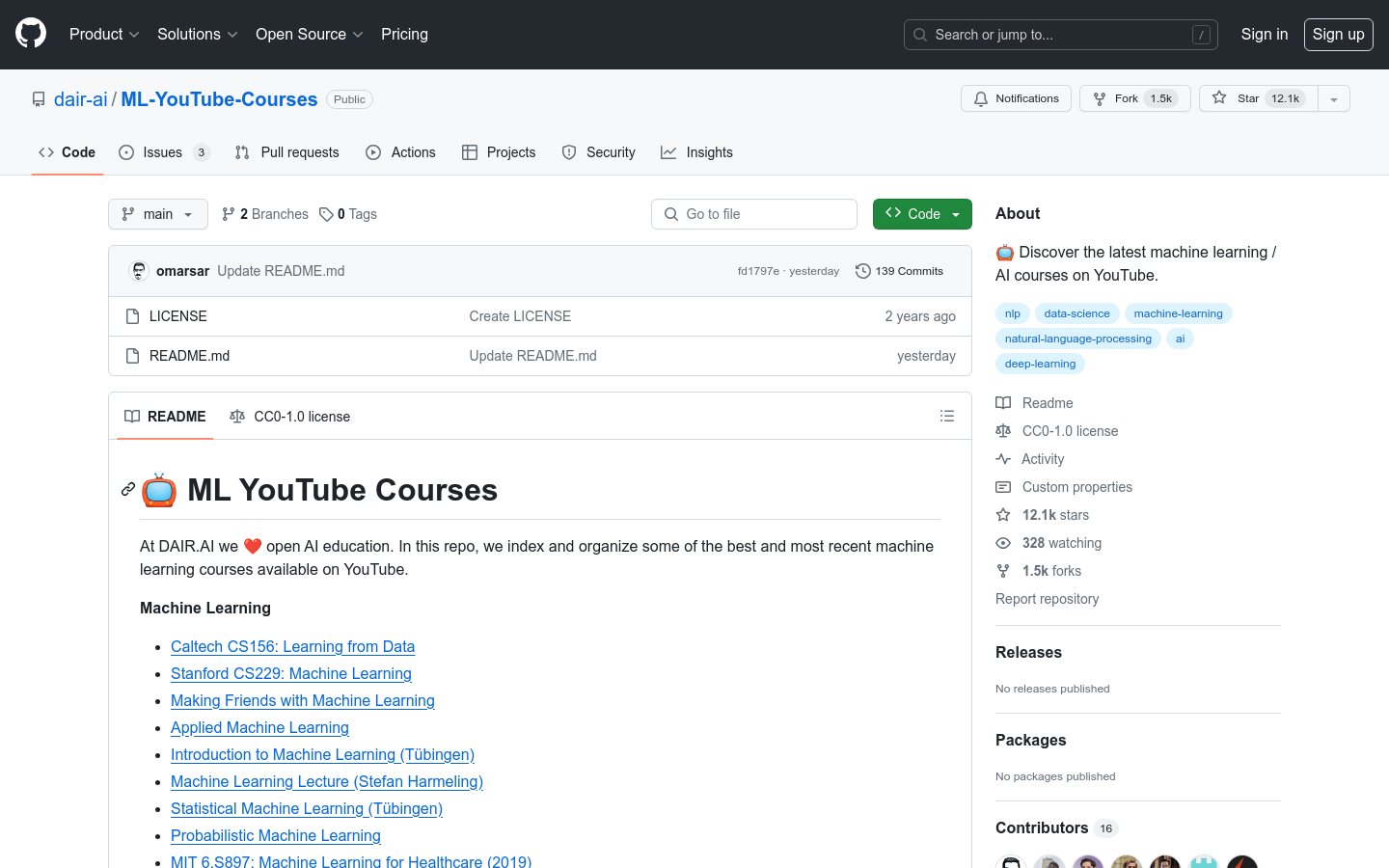 ML YouTube Courses