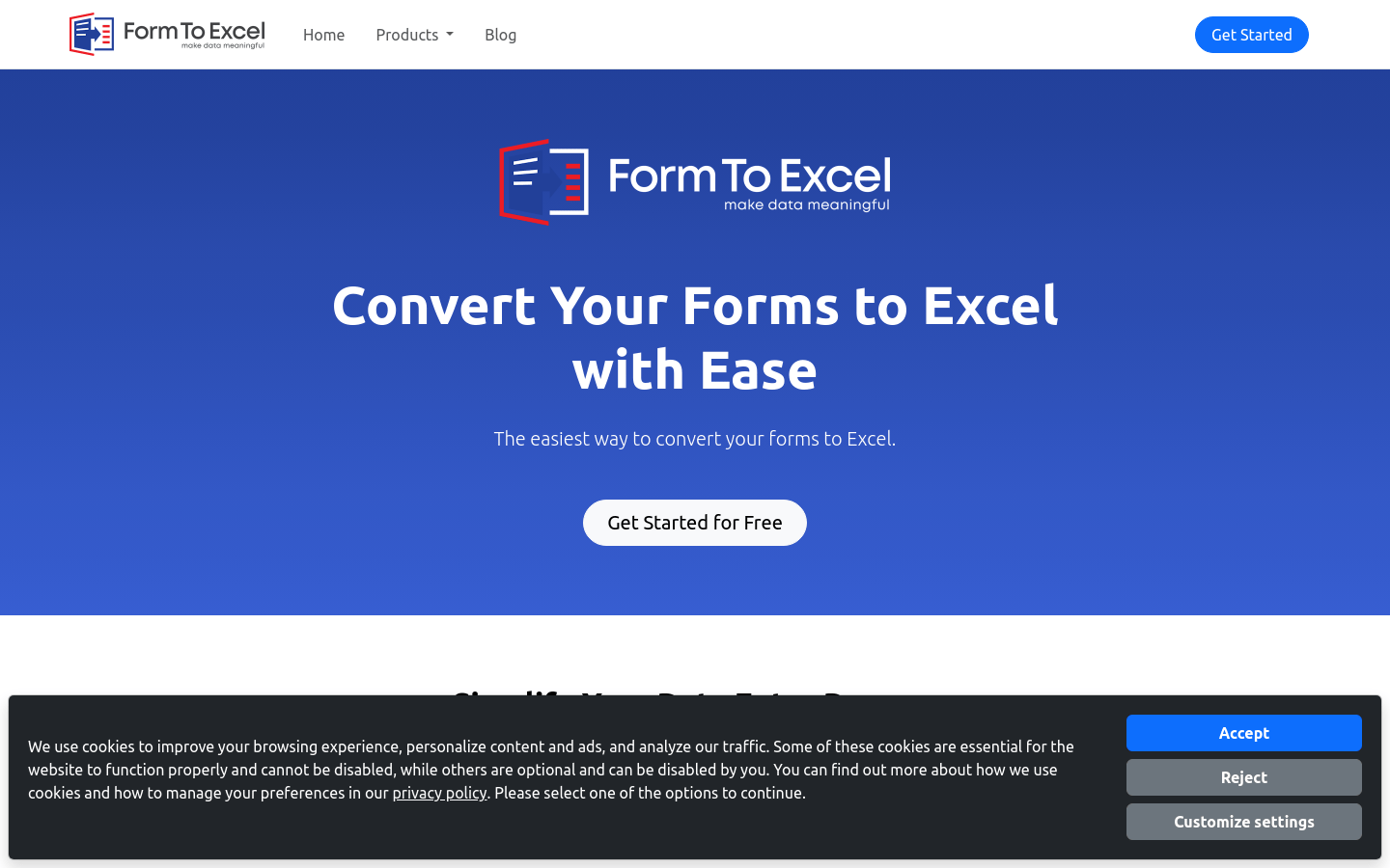 Formtoexcel.com