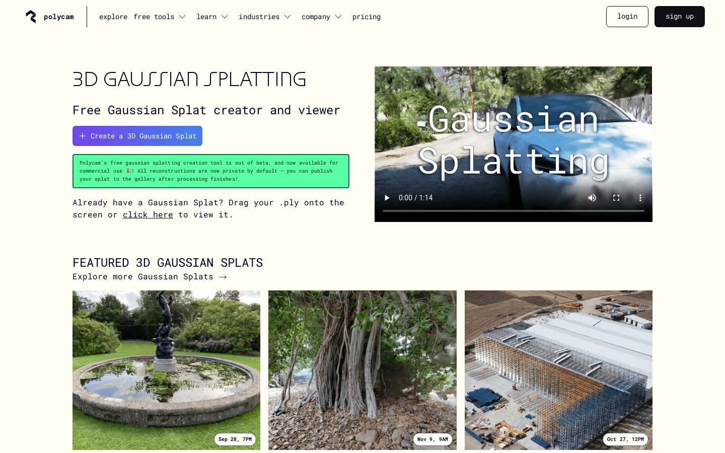 Polycam Gaussian Splatting 3D Creator