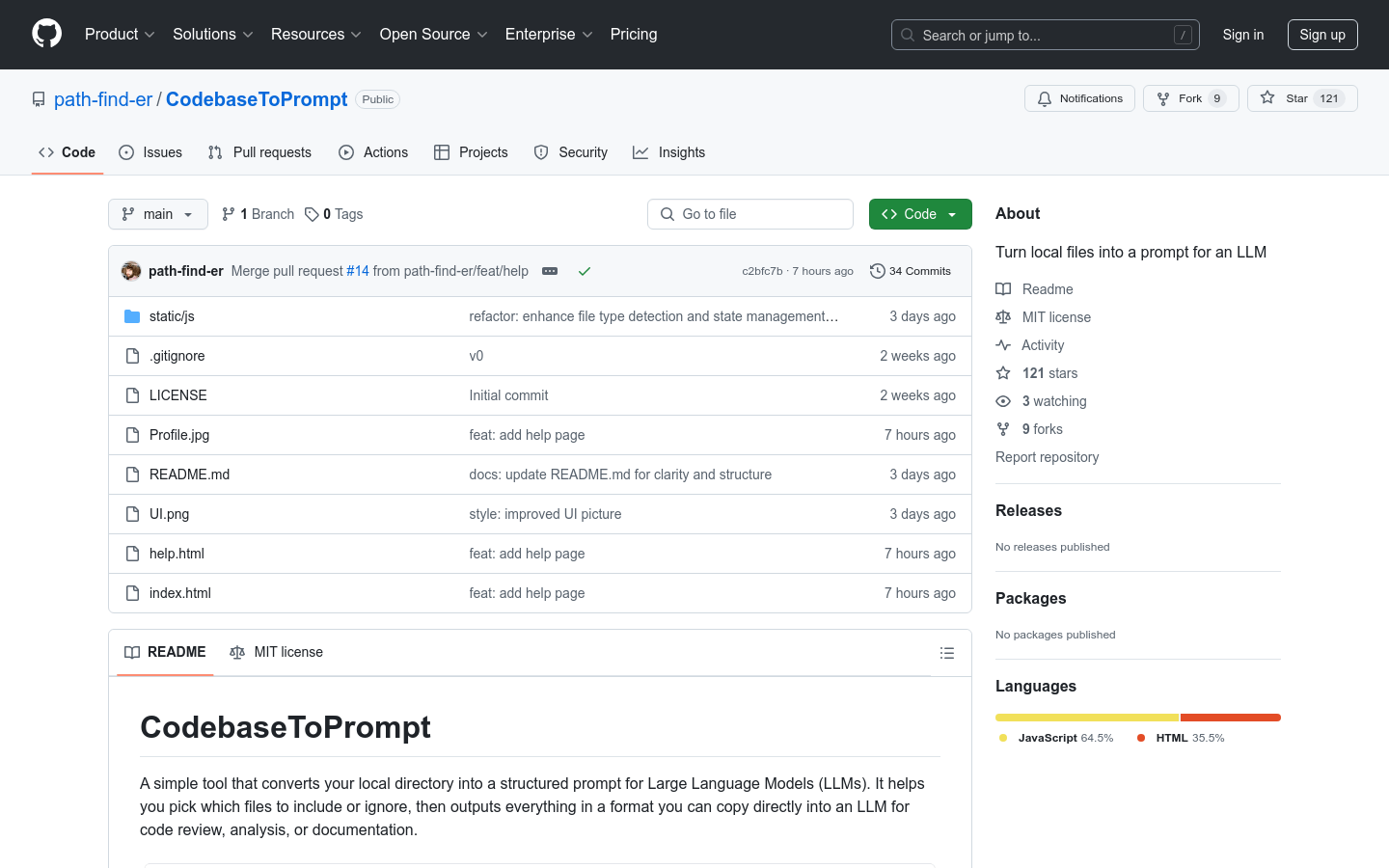 Codebasetoprompt