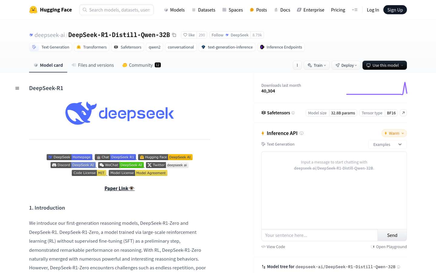 Deepseek R1 Distill Qwen 32B