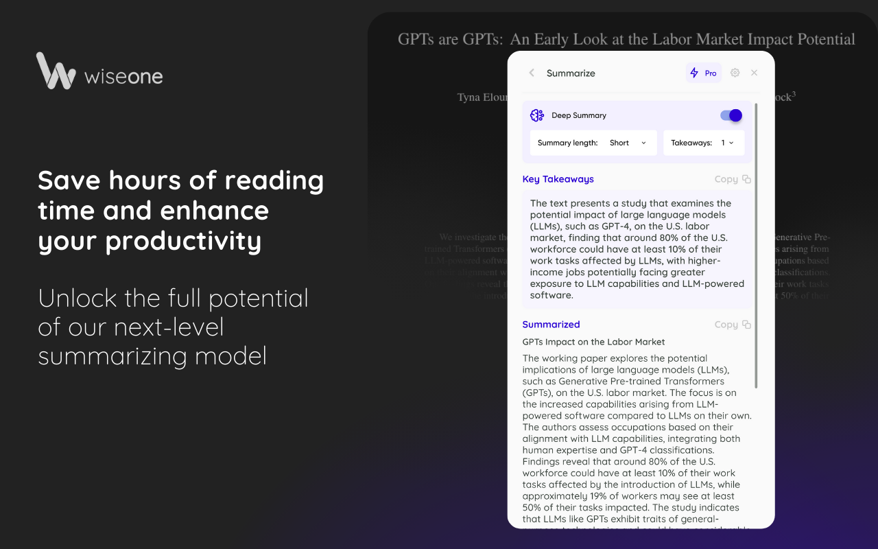 Wiseone   Your AI Search & Reading Copilot