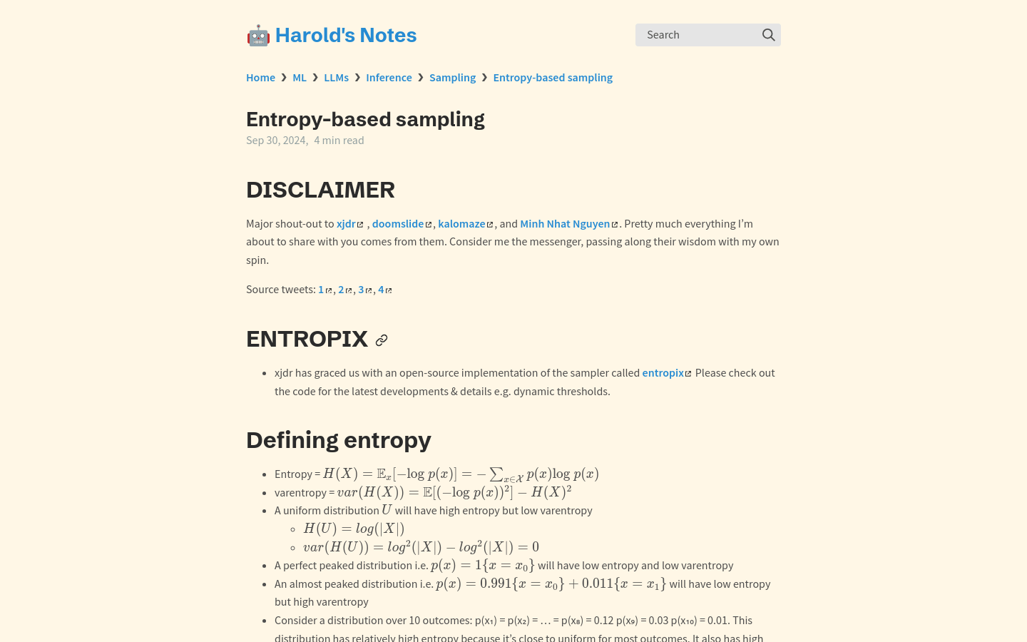 Entropy Based Sampling