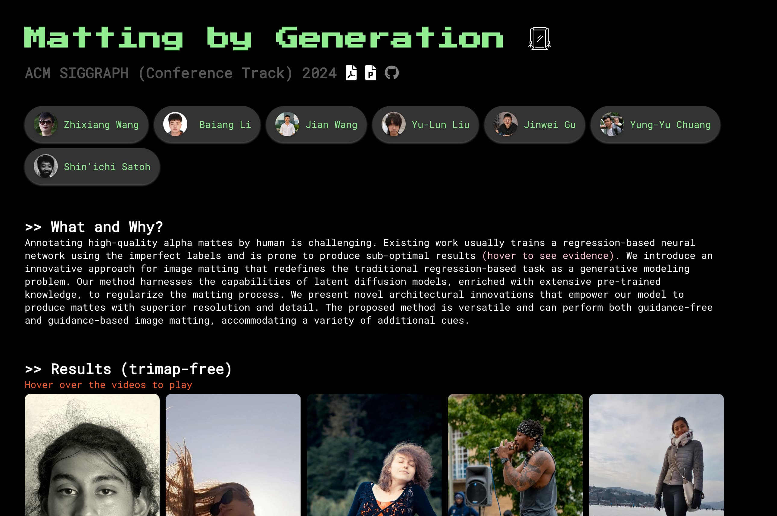 Matting By Generation