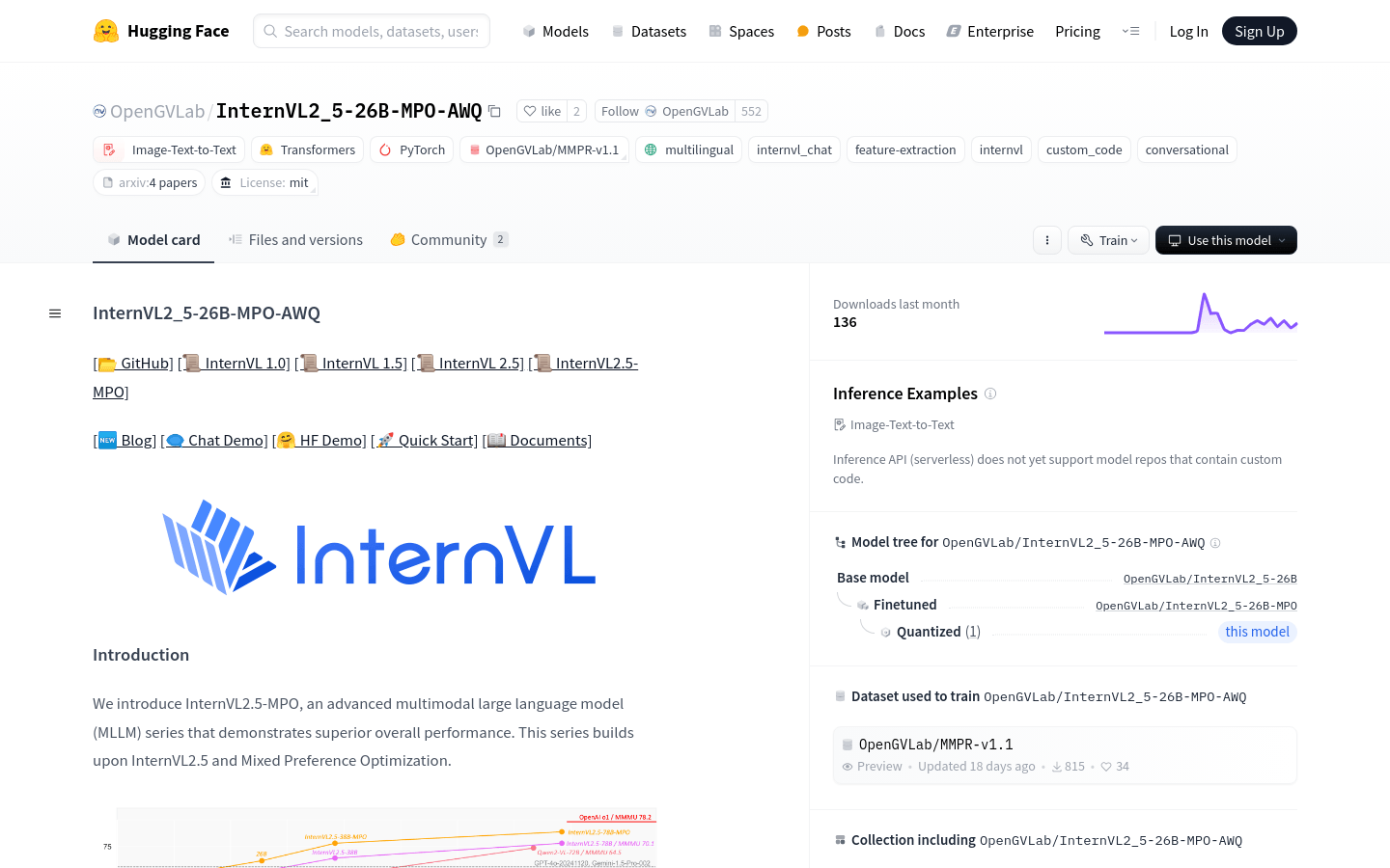 Internvl2 5 26B MPO AWQ