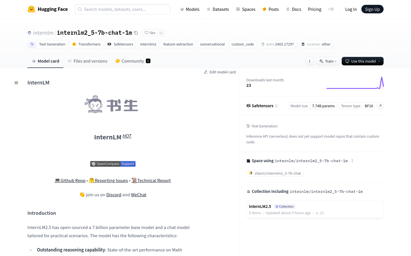 Internlm2.5 7B Chat 1M