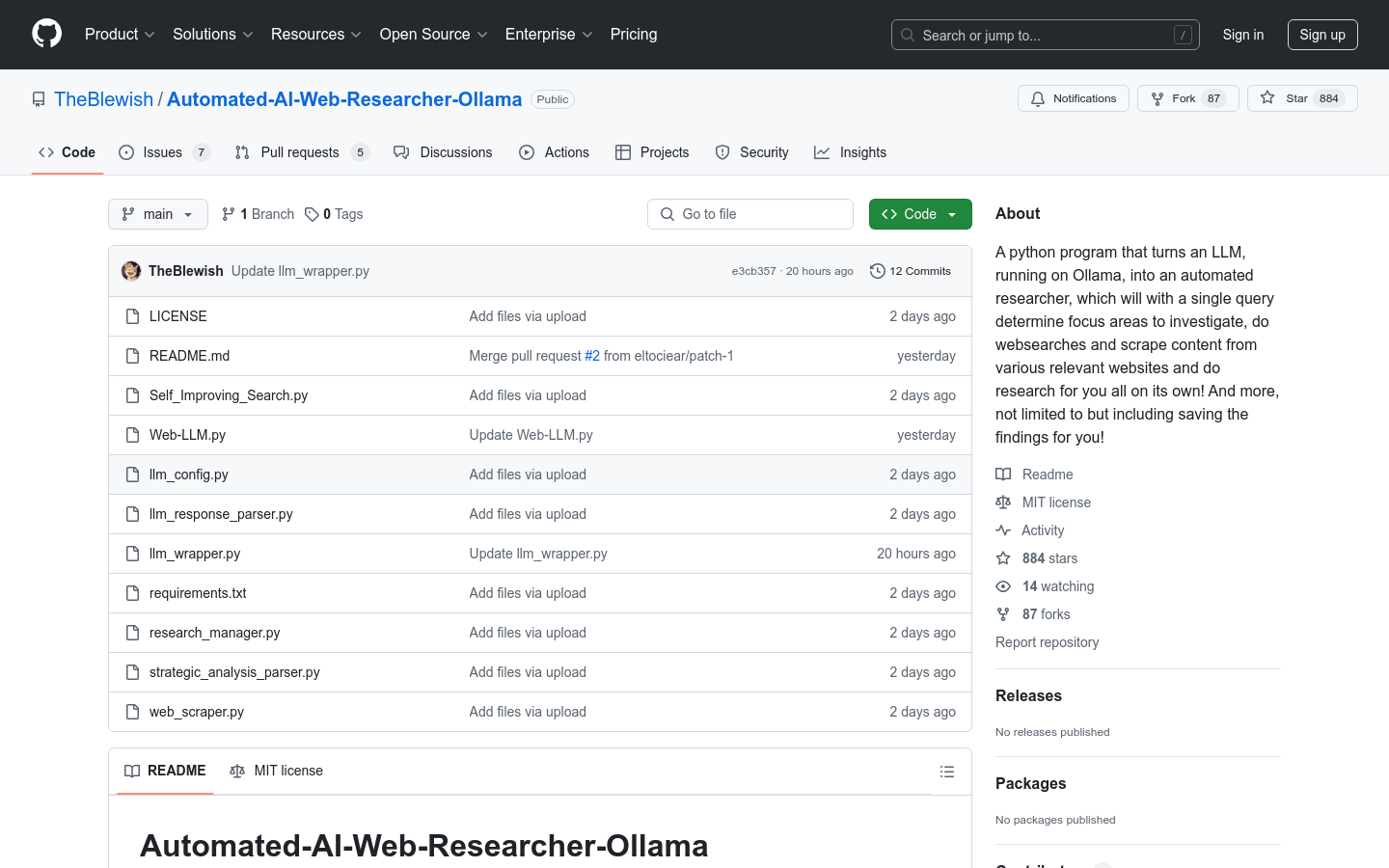 Automated AI Web Researcher Ollama