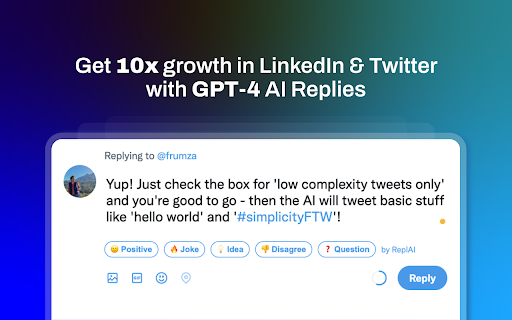 Replai – AI Comments For LinkedIn/X (Twitter)
