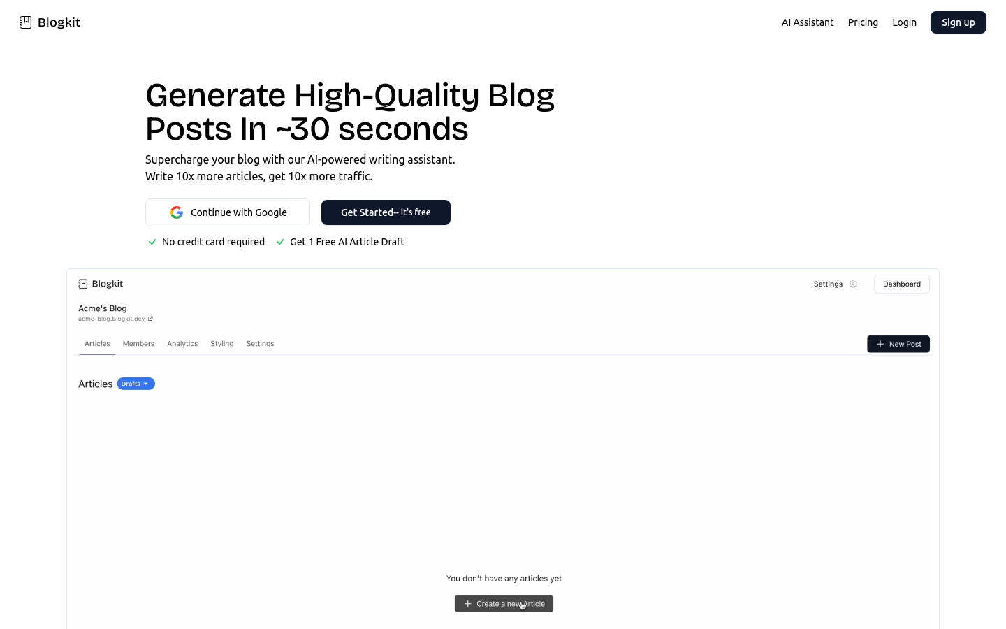 Blogkit AI Writer