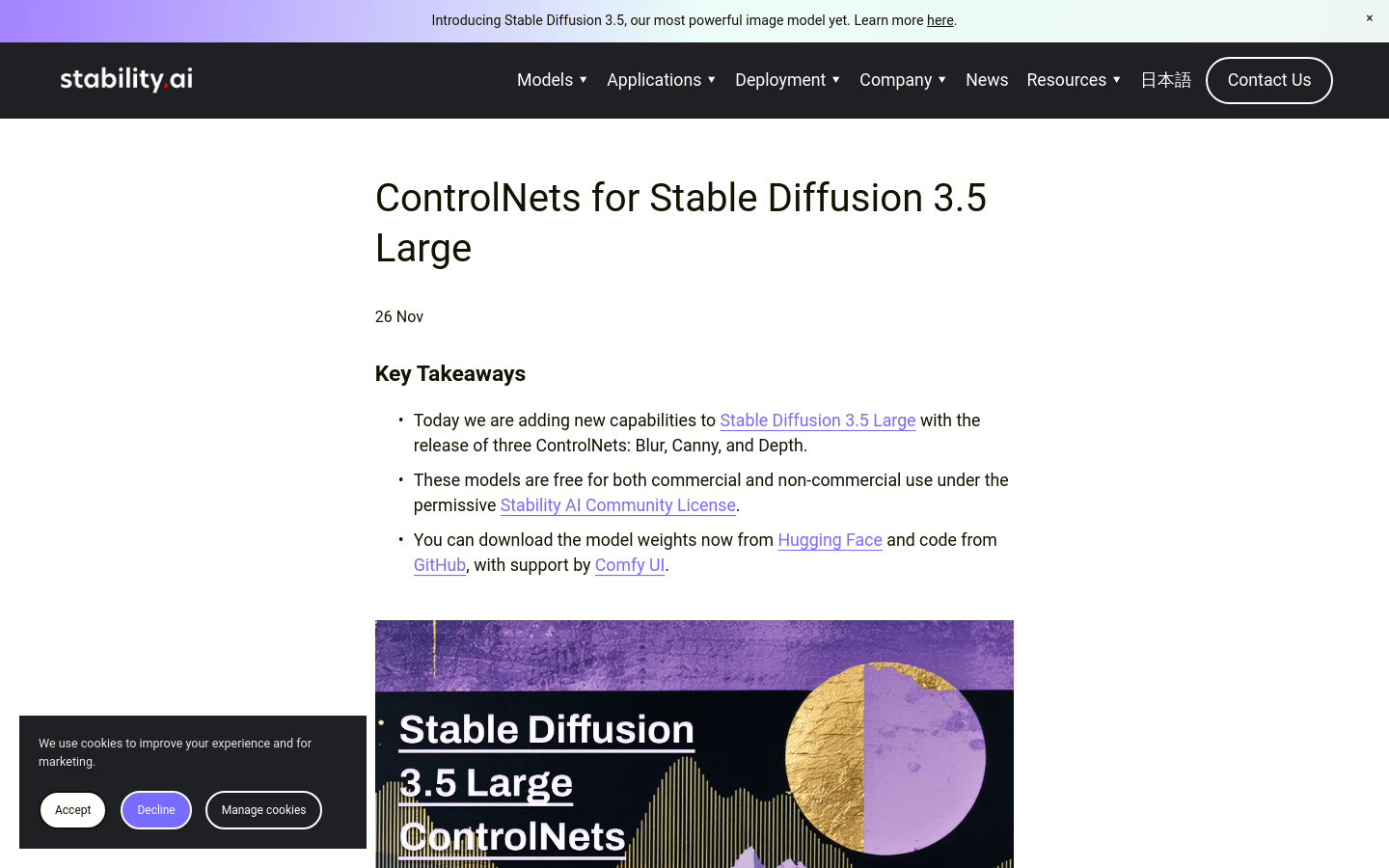 Controlnets For Stable Diffusion 3.5 Large