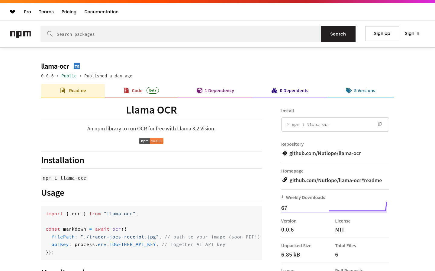Llama Ocr