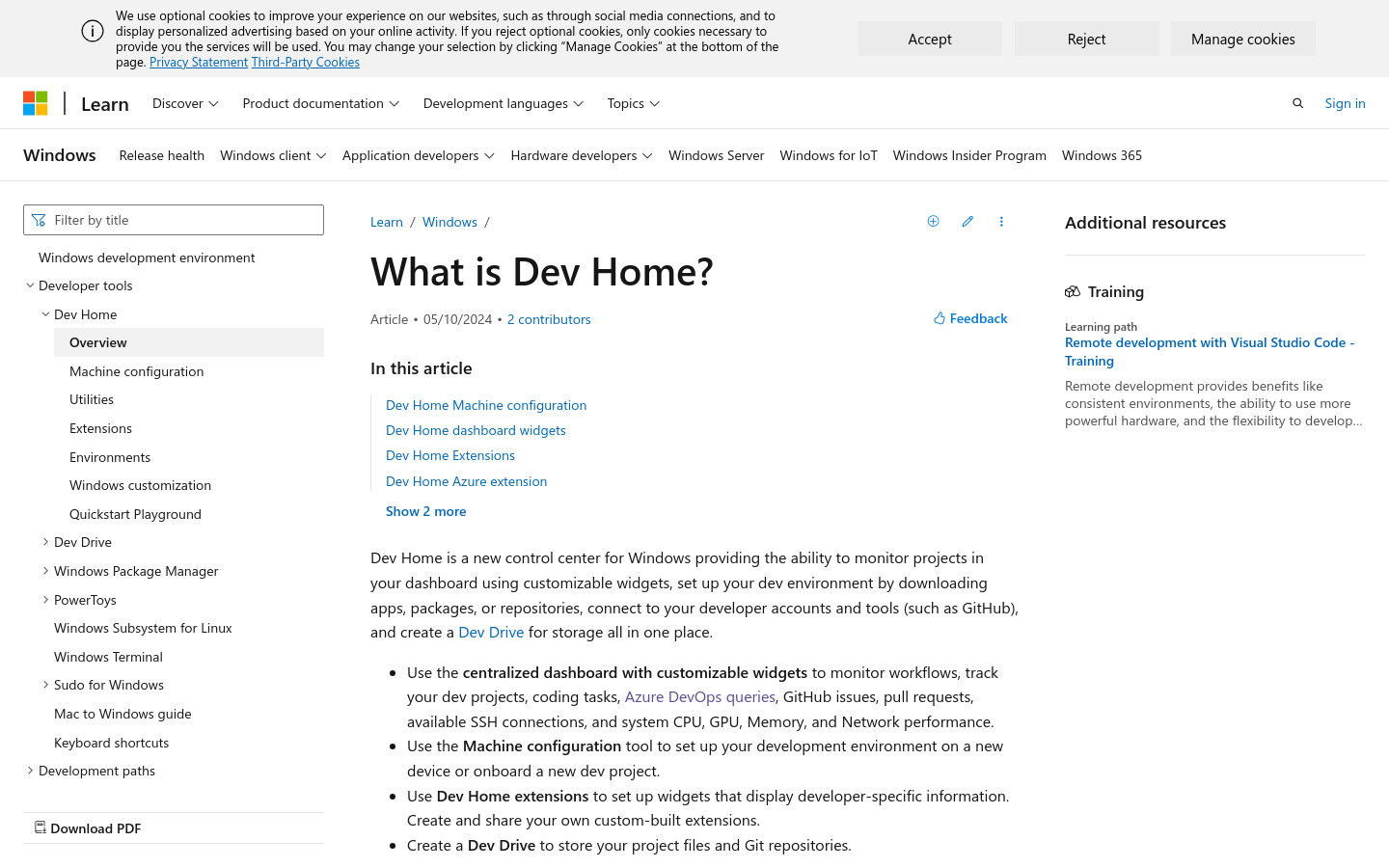 Dev Home