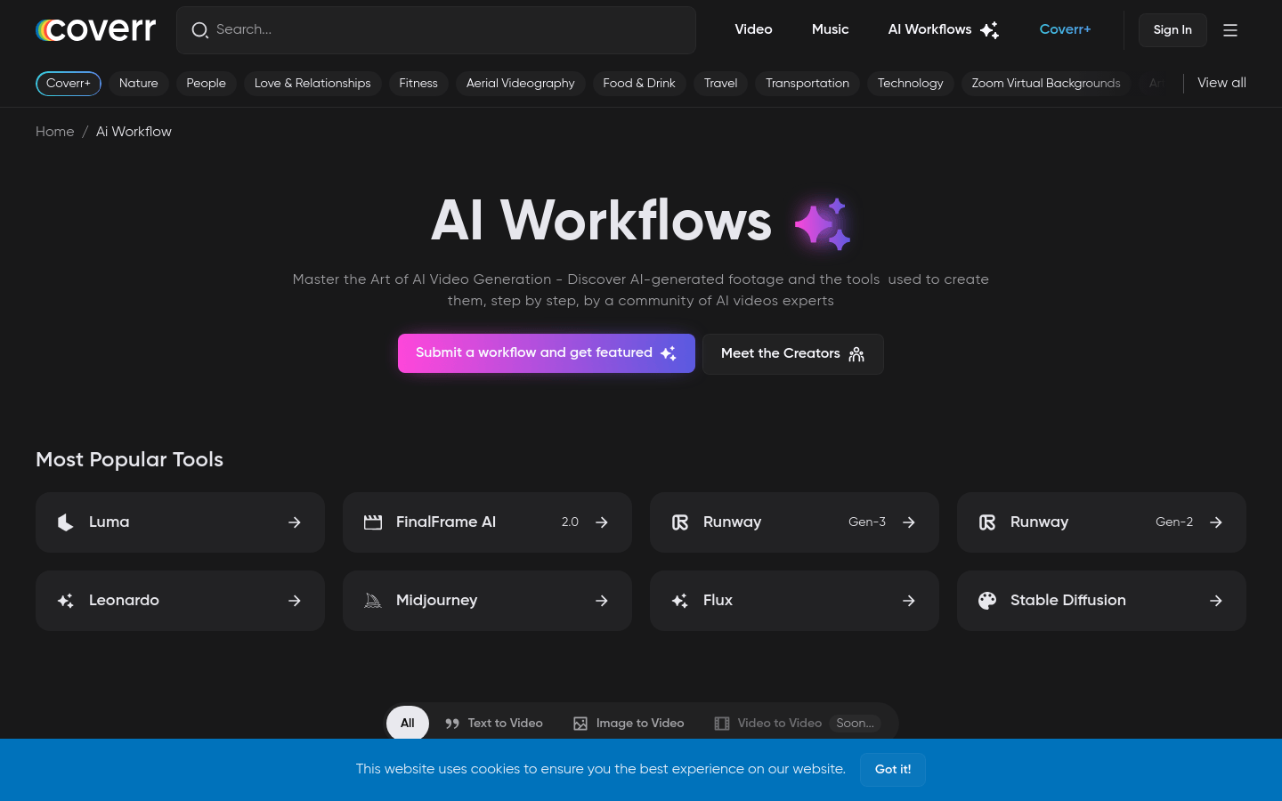 Coverr AI Workflows