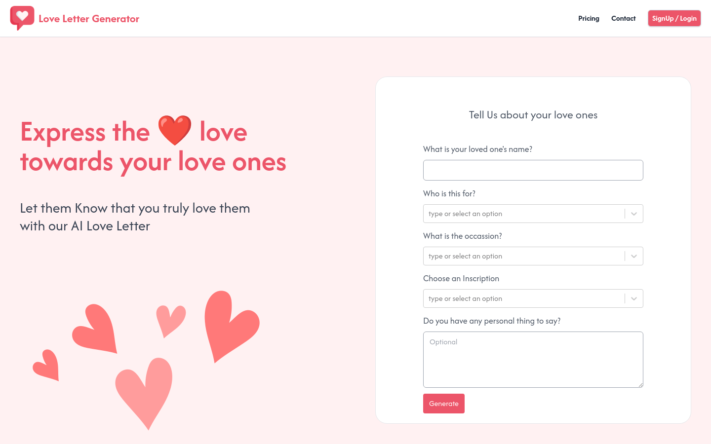 Love Letter Generator