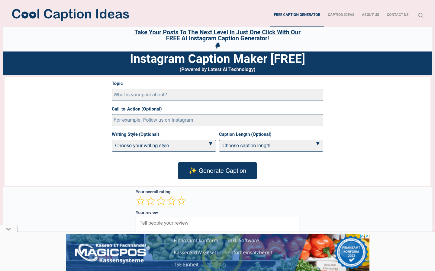 Social Media Caption Generator
