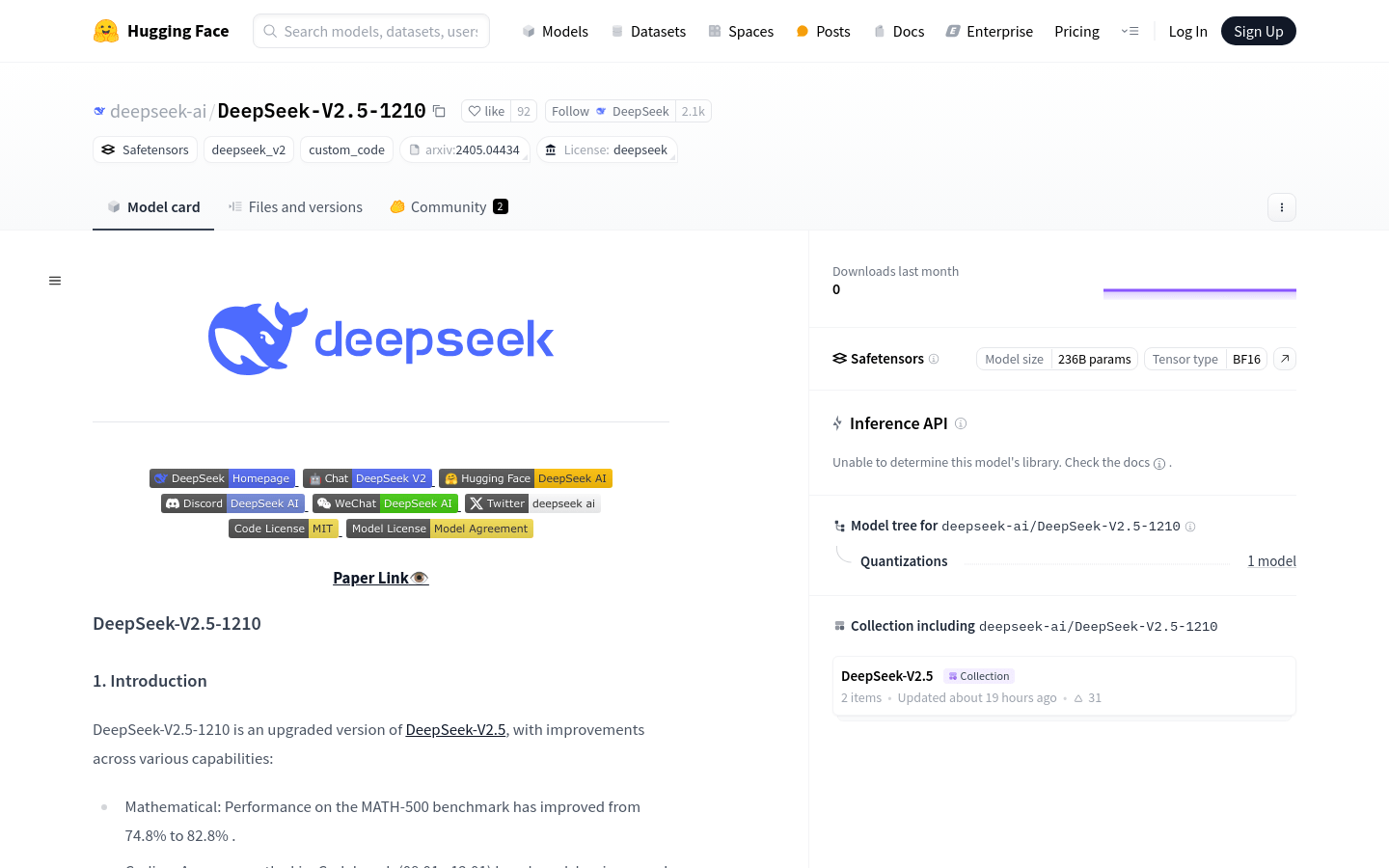 Deepseek V2.5 1210