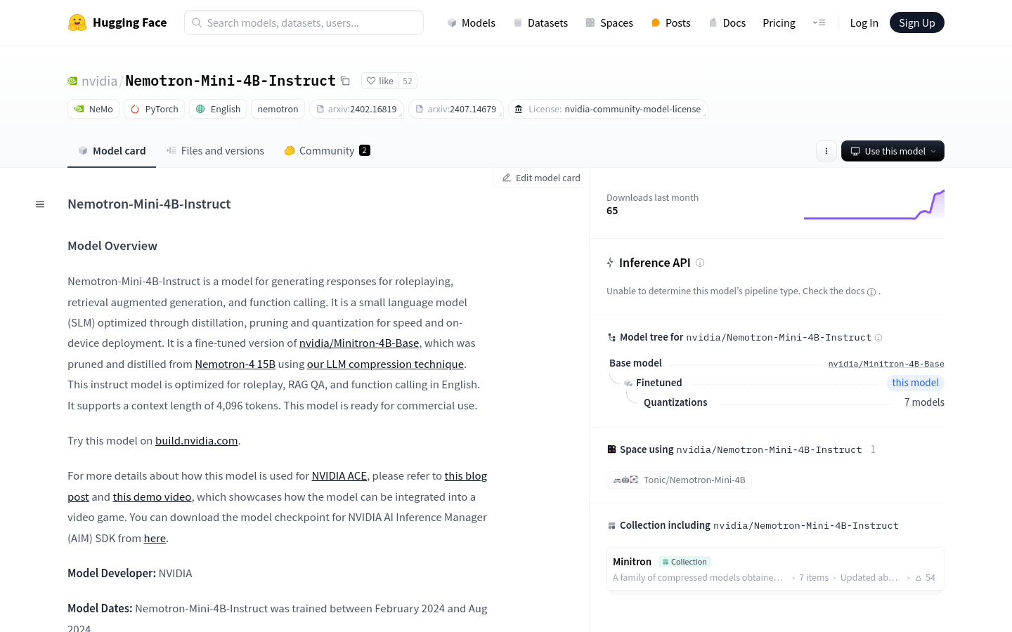 Nemotron Mini 4B Instruct
