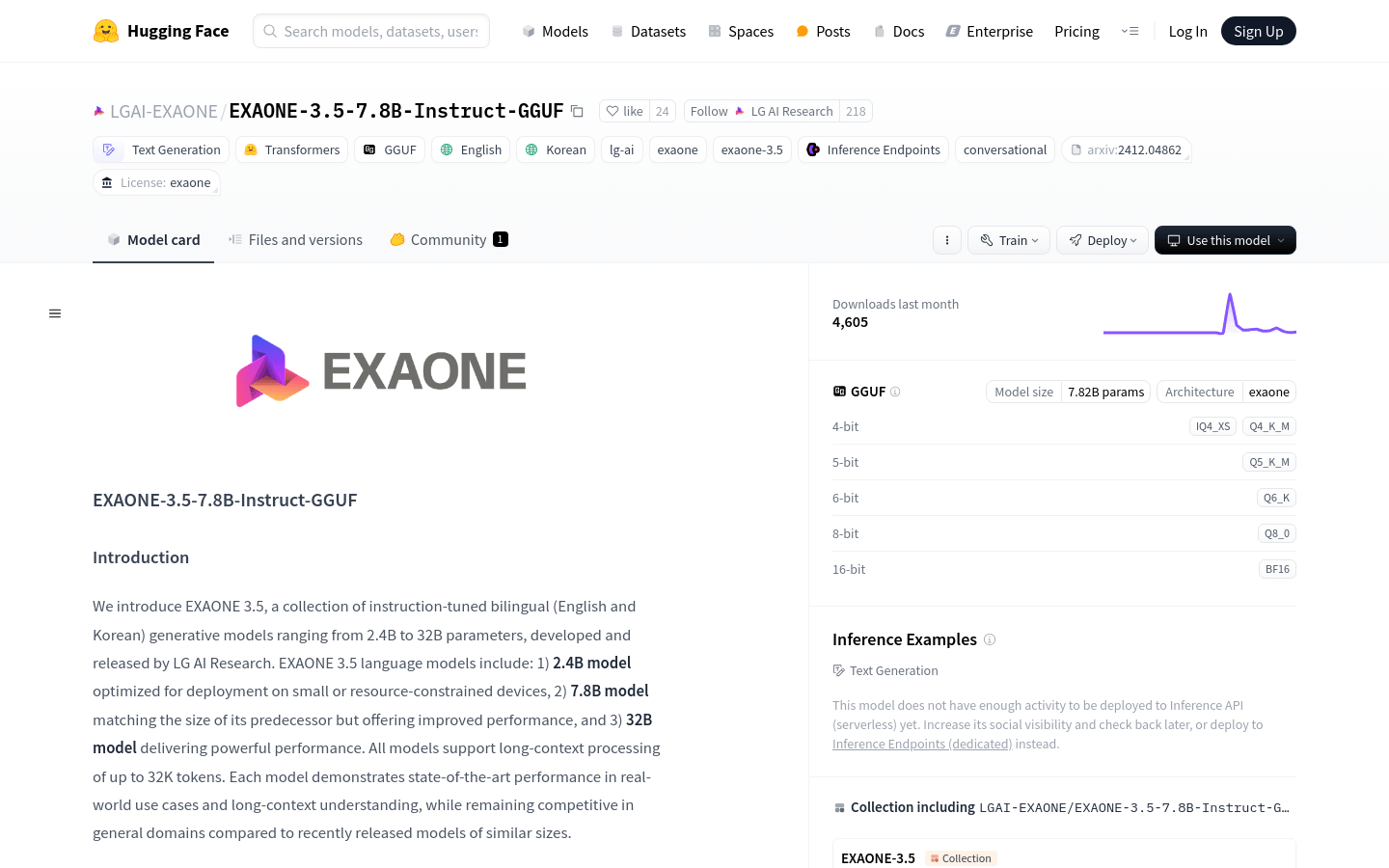 EXAONE 3.5 7.8B Instruct GGUF