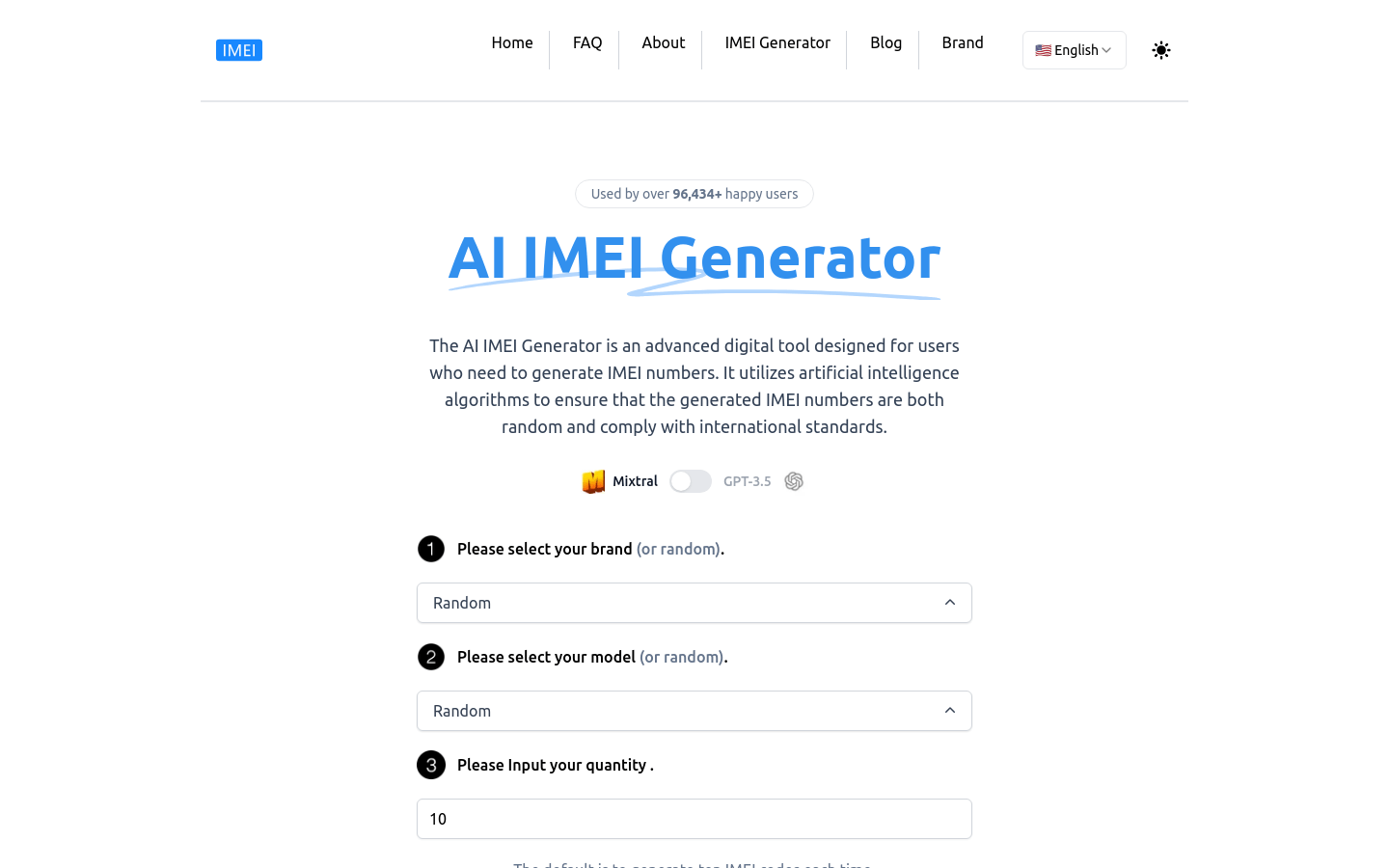 AI IMEI Generator