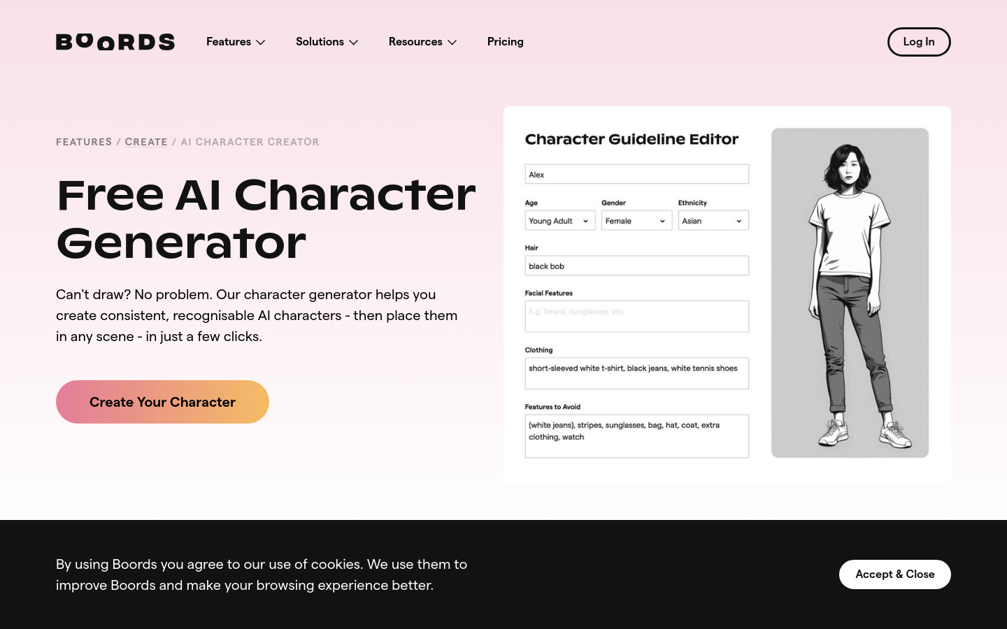 Boords AI Character Generator