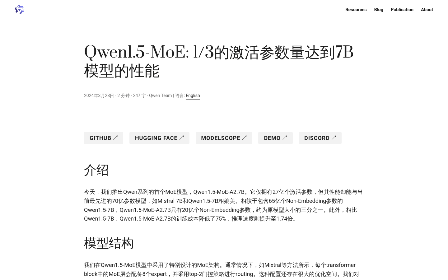 Qwen1.5 MoE A2.7B