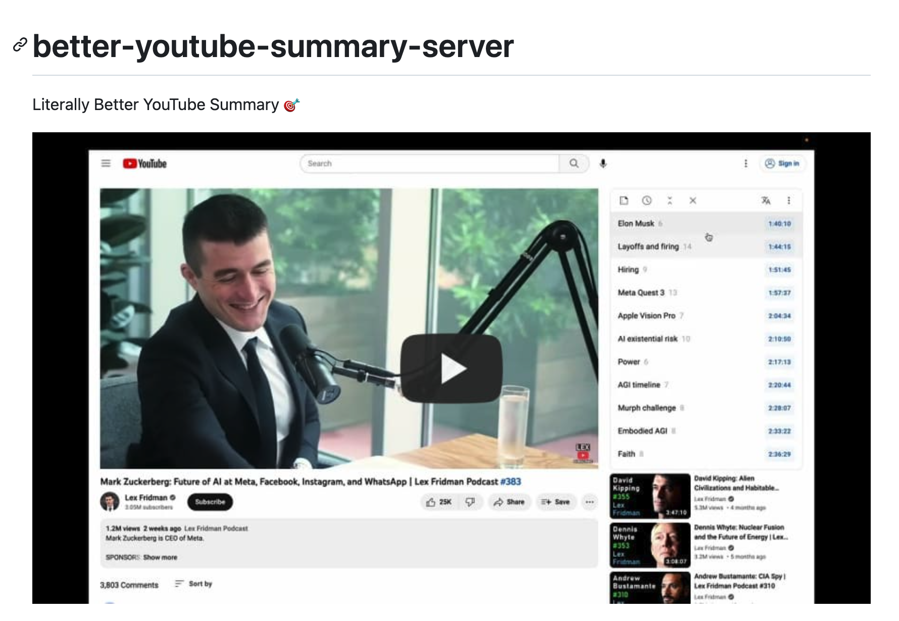 Better Youtube Summary Server